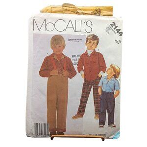 McCalls 2144 Vintage 1970s Childrens Sewing Pattern Shirt Pants Retro Clothing